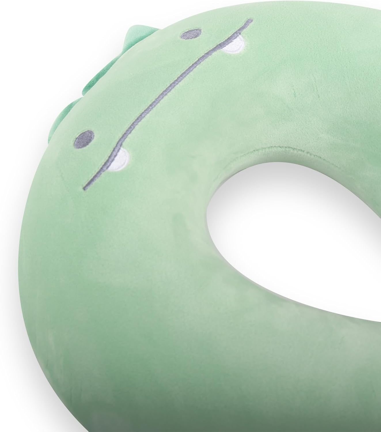 Kids Neck Pillow for Travel with Sleep Eye Mask, Cute Travel Neck Pillow, Memory Foam Flight Sleeping Headrest Pillow for Boys & Girls, Airplane, Train, Car, Home Use - Green Dinosaur - Image 5