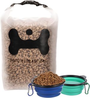 ANVS Silicone Pet Food Storage Bag,30-Cup Dog Food...
