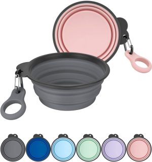 Aonkey Collapsible Dog Bowls with Bottle Carrier, ...