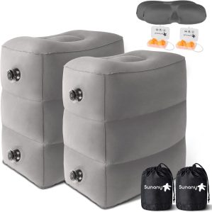 Sunany Inflatable Travel Foot Rest Pillow, Airplan...