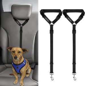 BWOGUE 2 Packs Dog Cat Safety Seat Belt Strap Car ...