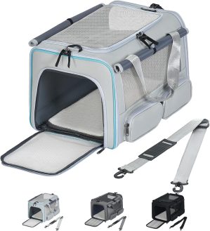 Cat, Dog Carrier for Pets up to 15 lbs, Soft-Sided...