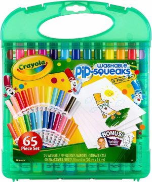 Crayola Pip-Squeaks Washable Marker Set (65ct), Es...